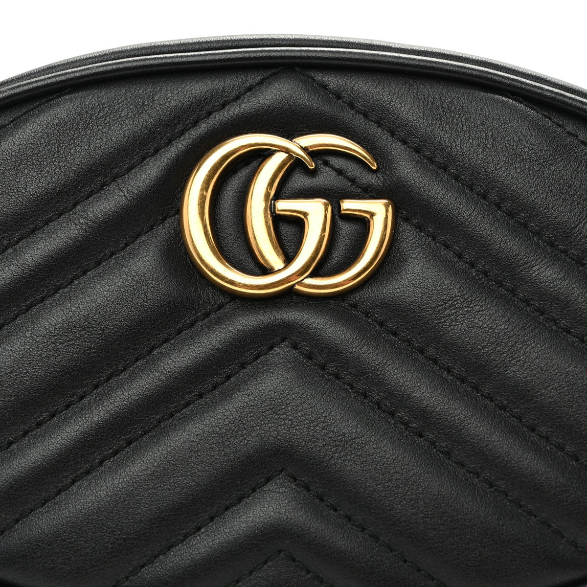 Calfskin Matelasse GG Marmont Belt Bag 75 30 Black
