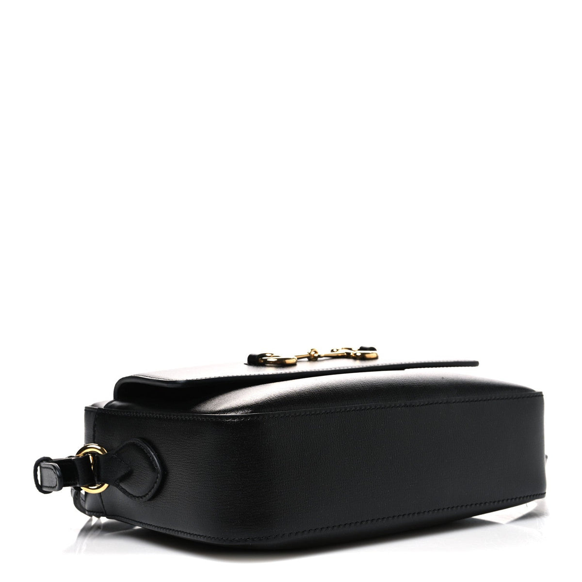 Textured Calfskin Small Horsebit 1955 Shoulder Bag Black