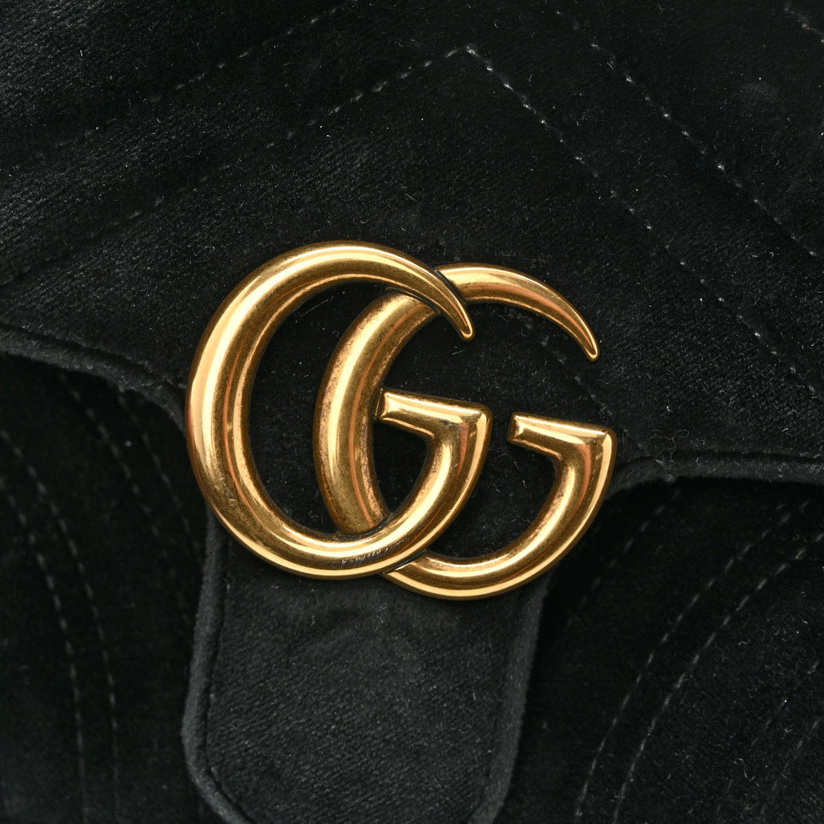Velvet Matelasse Mini GG Marmont Shoulder Bag Black