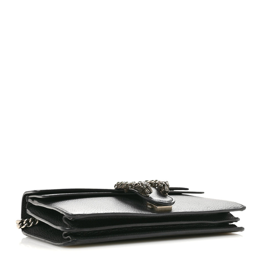 Pebbled Calfskin Small Dionysus Shoulder Bag Black