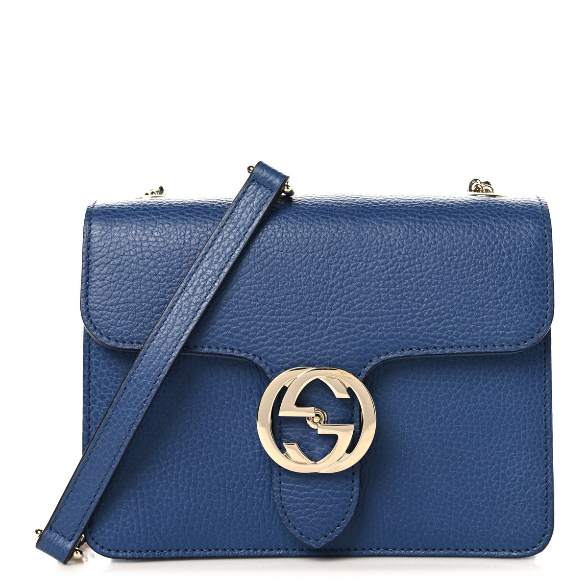 Dollar Calfskin Small Interlocking G Shoulder Bag Caspian