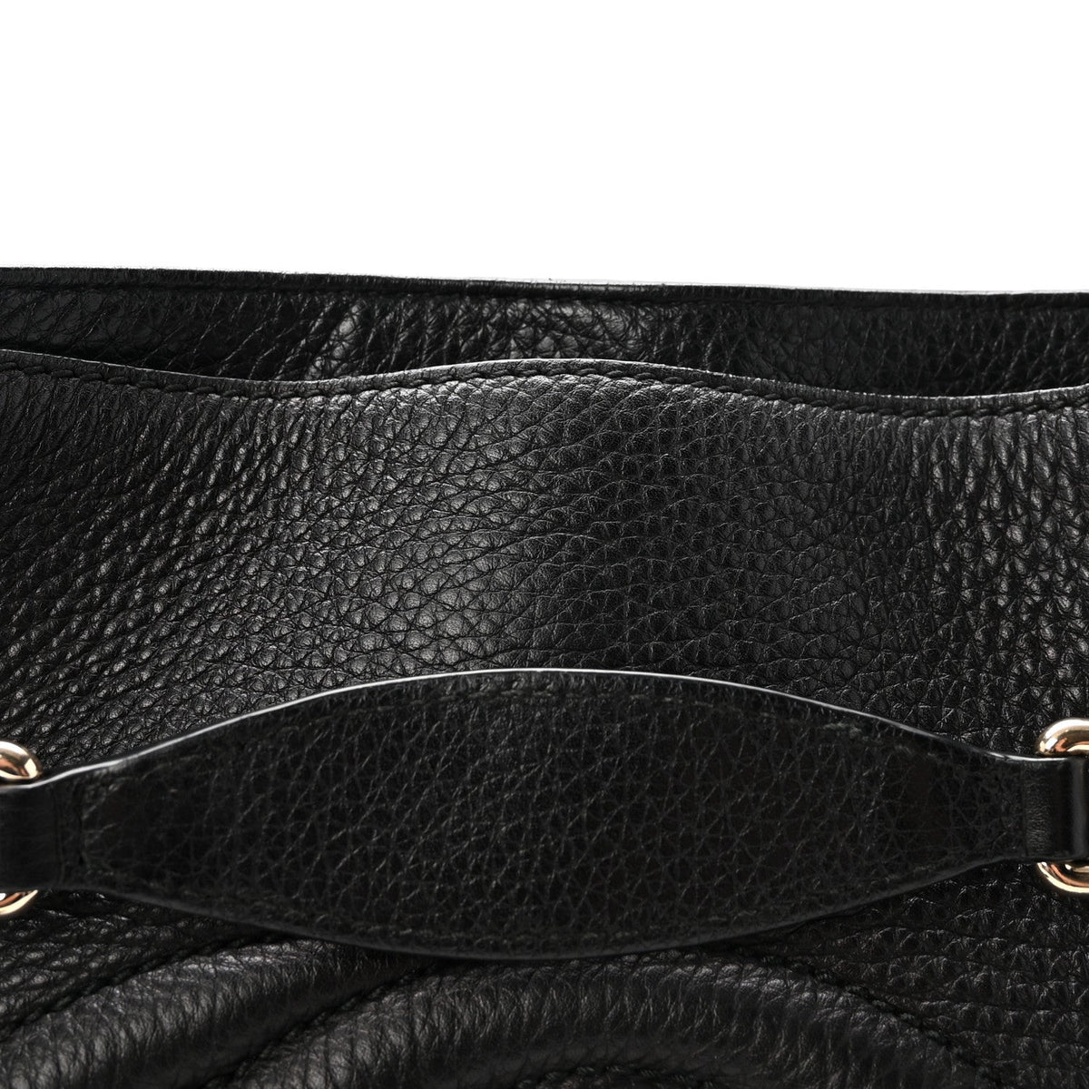 Pebbled Calfskin Medium Soho Chain Shoulder Bag Black