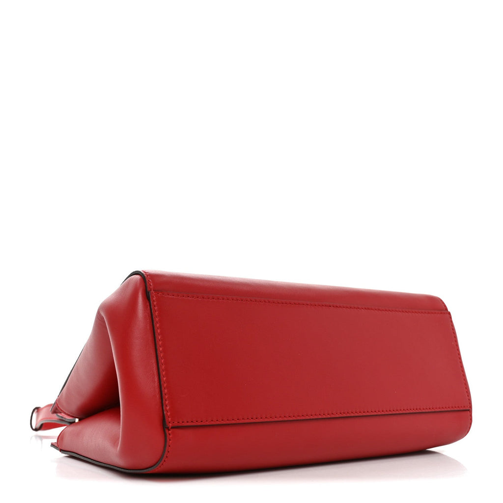 Nappa Bamboo Small Nymphaea Top Handle Bag Hibiscus Red