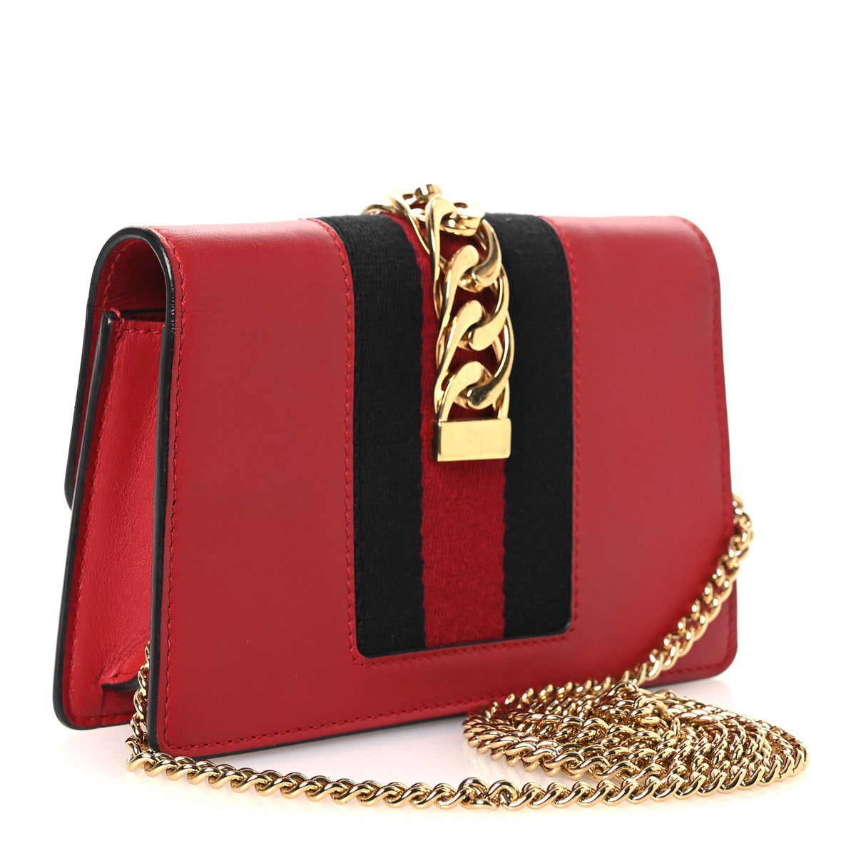 Calfskin Super Mini Sylvie Chain Shoulder Bag Hibiscus Red