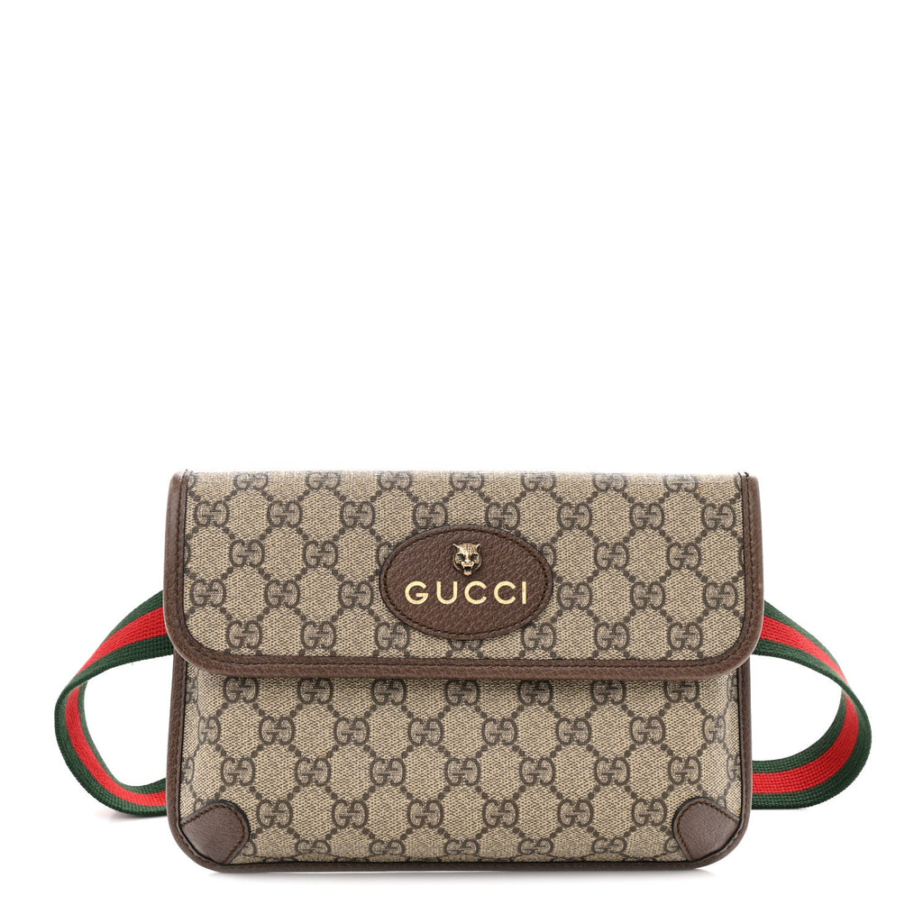 GG Supreme Monogram Neo Vintage Web Belt Bag Brown