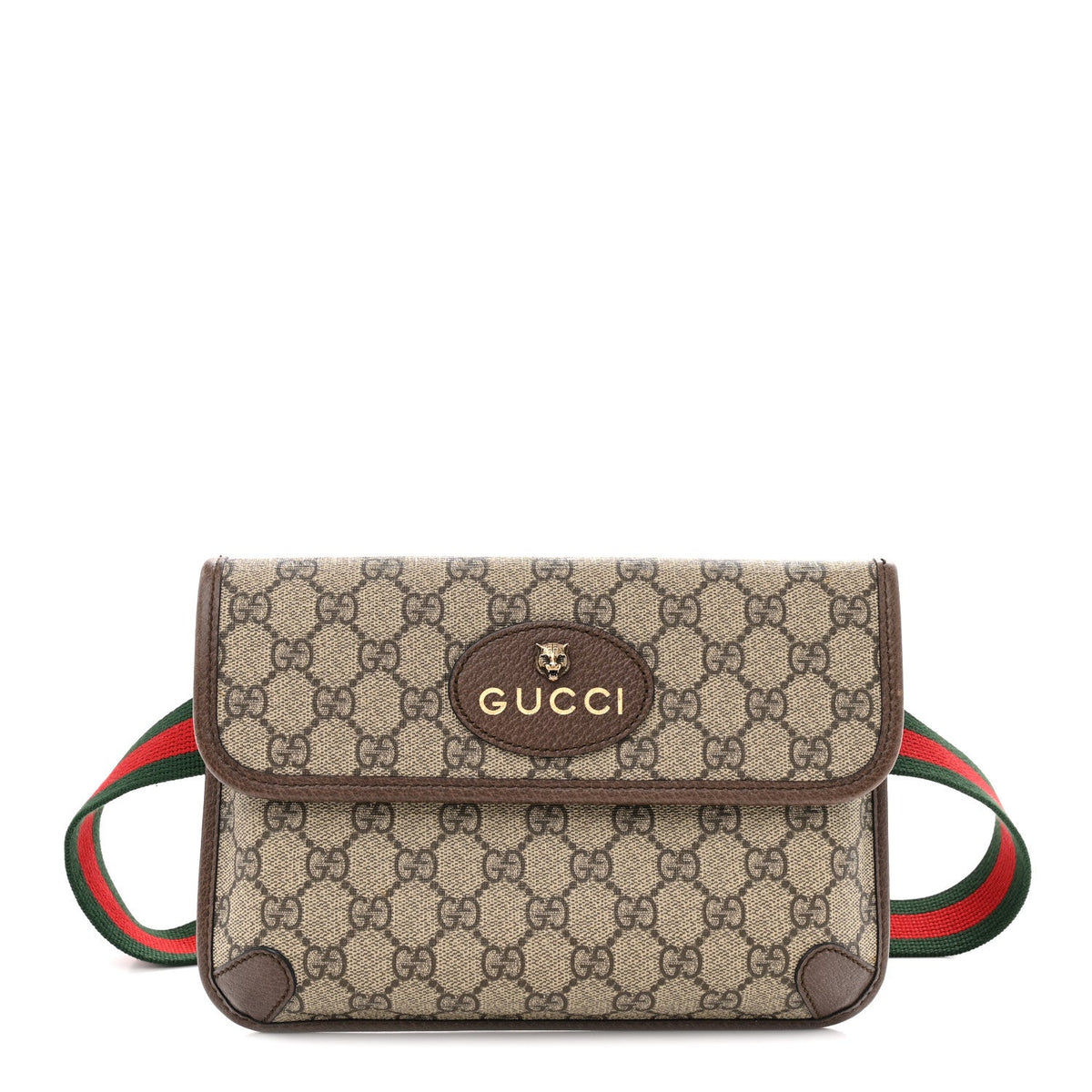 GG Supreme Monogram Neo Vintage Web Belt Bag Brown