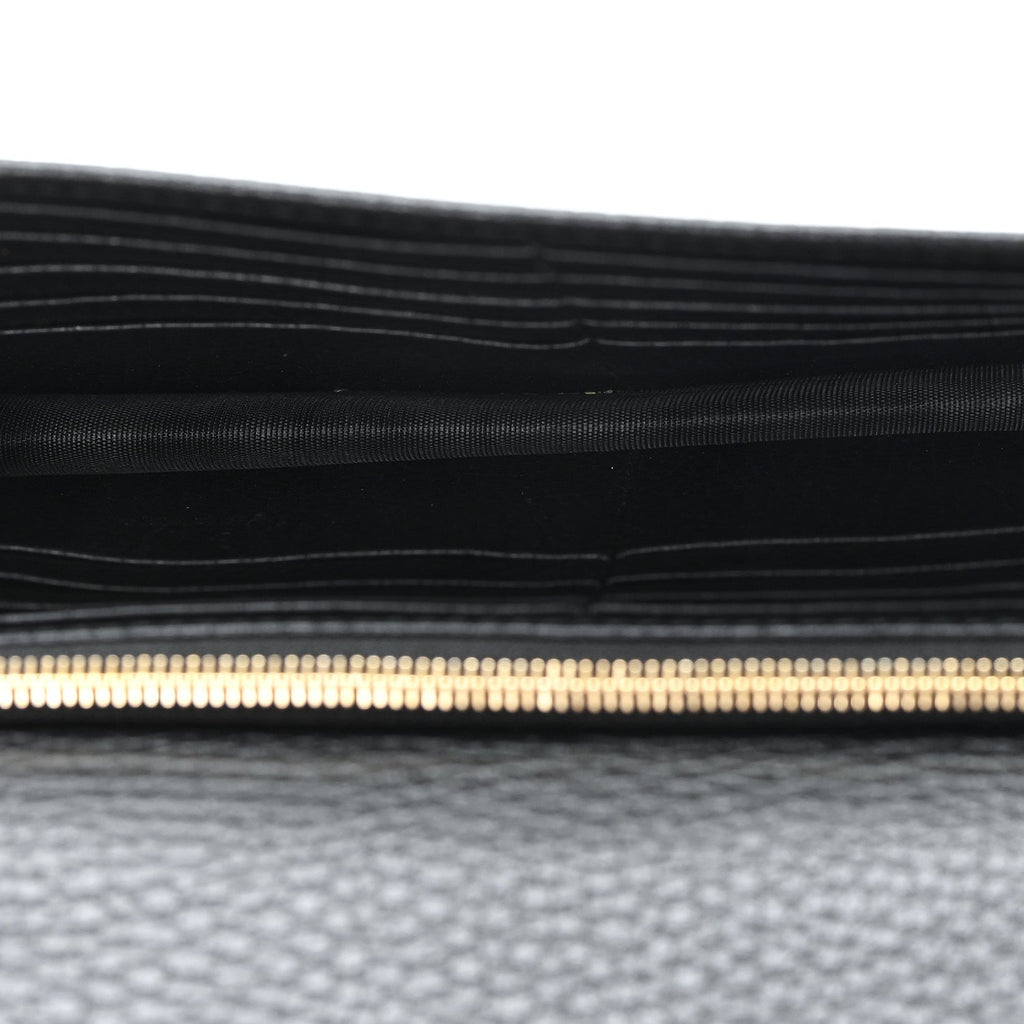 Dollar Calfskin Interlocking G Chain Wallet Black