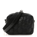 Nylon Calfskin Enamel GG Matelasse Shoulder Bag Black