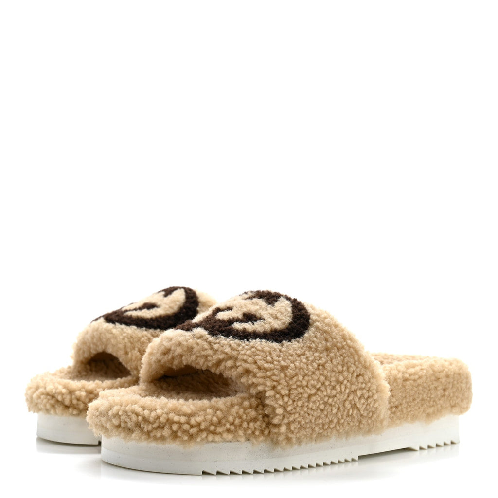 Shearling Womens Eileen Slide Sandals 37 Cocoa Butterscotch