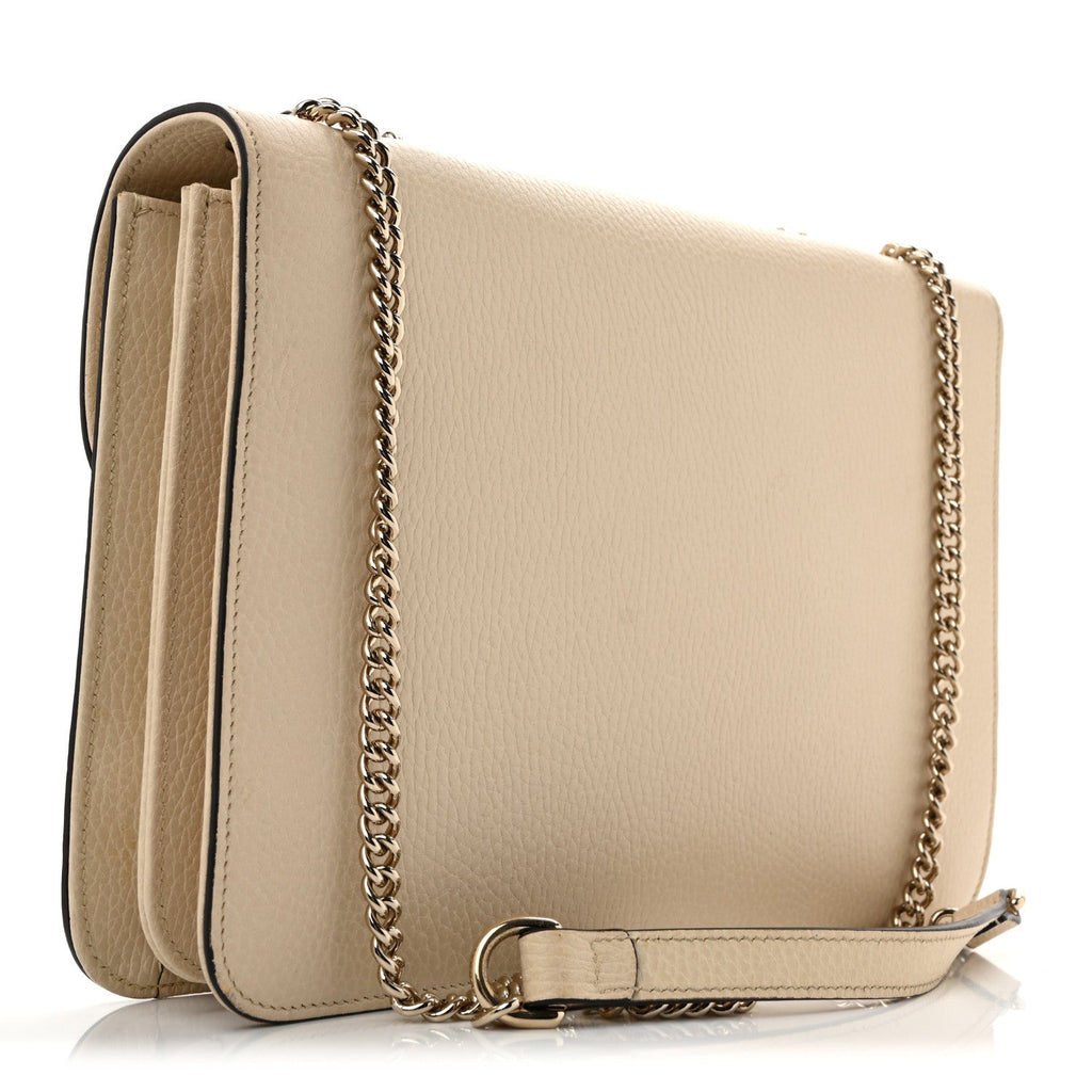 Dollar Calfskin Interlocking G Shoulder Bag Ivoire