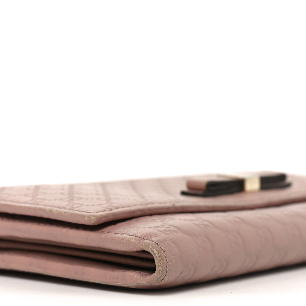Microguccissima Bow Continental Wallet Soft Pink