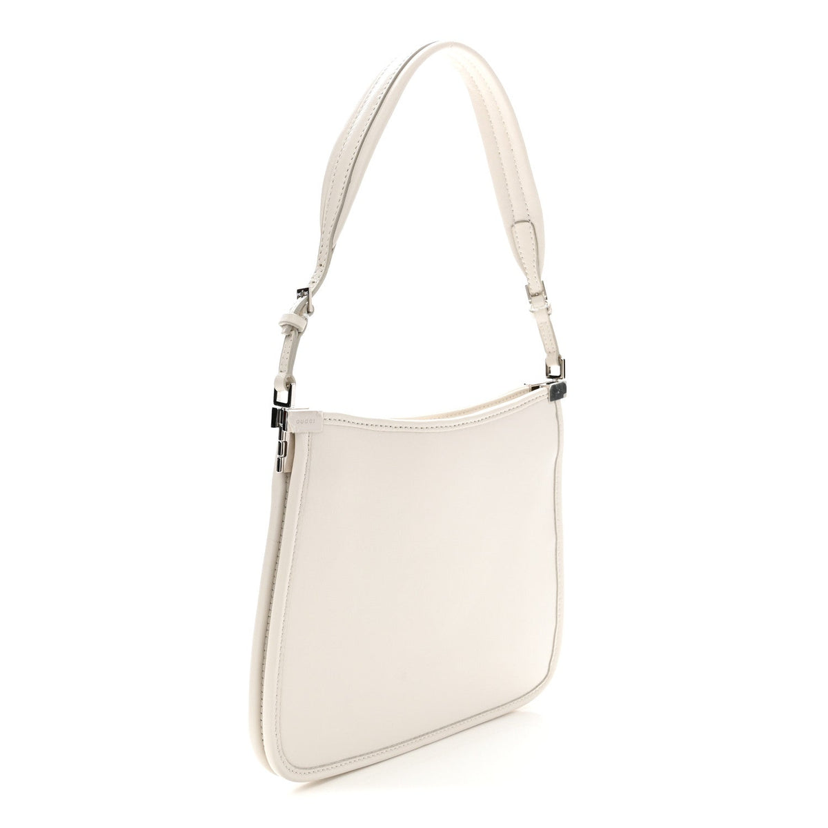Calfskin Horsebit Slim Shoulder Bag White