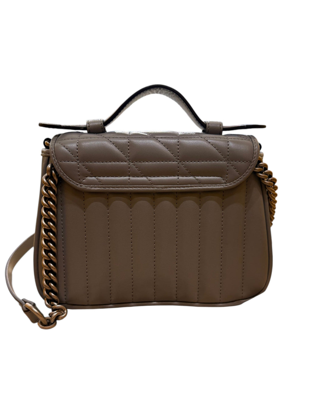 GG Marmont Top Handle Flap Bag Mixed Matelasse Leather Mini