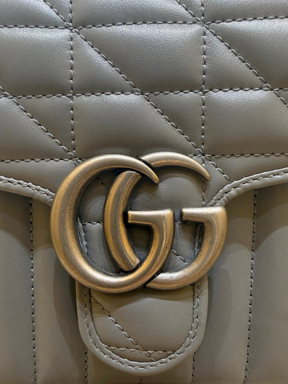 GG Marmont Top Handle Flap Bag Mixed Matelasse Leather Mini