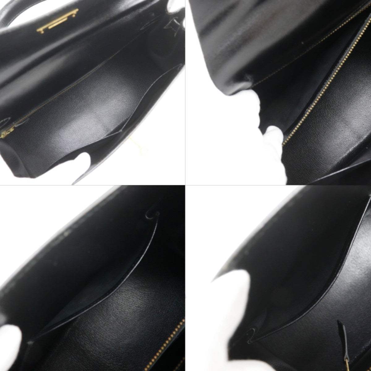 Kelly Handbag Black Box Calf with Gold Hardware 32