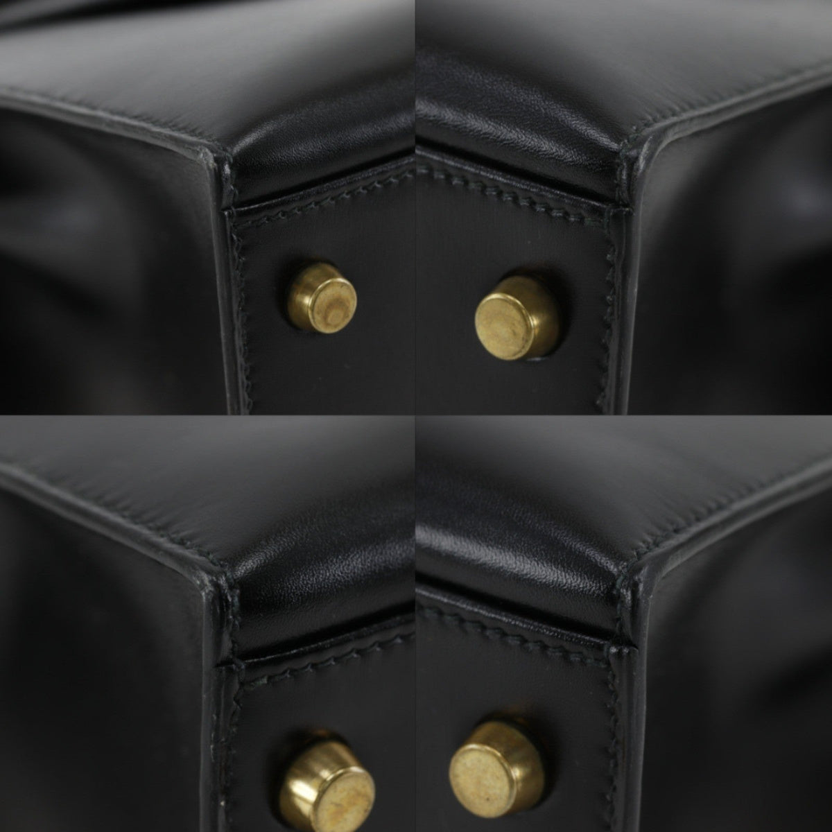 Kelly Handbag Black Box Calf with Gold Hardware 32