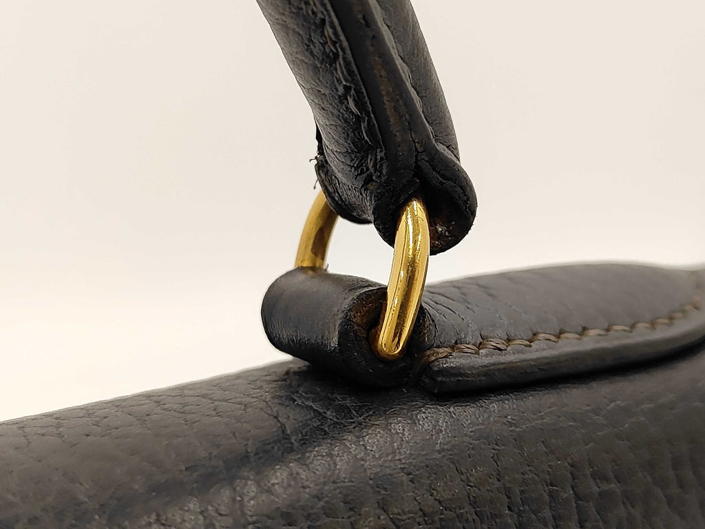 Kelly Handbag Black Ardennes with Gold Hardware 32