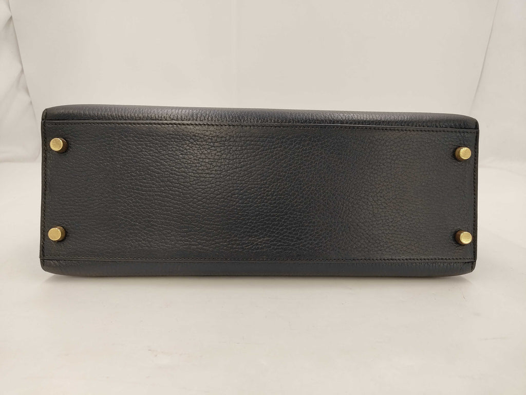 Kelly Handbag Black Ardennes with Gold Hardware 32